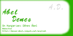 abel denes business card